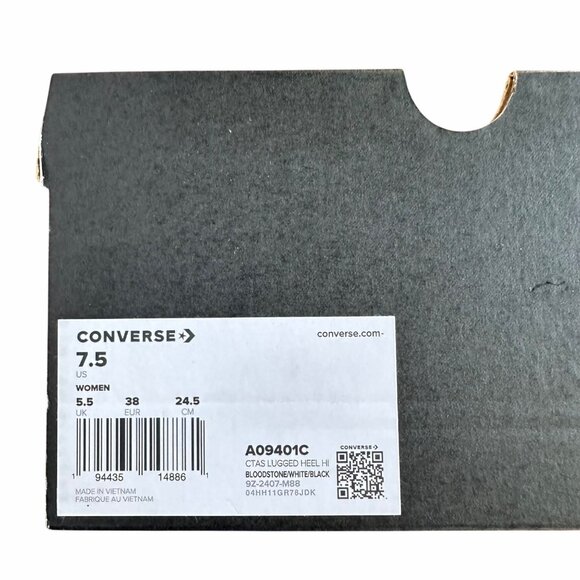 ❤️Converse Chuck Taylor Lugged Heel Platform Hi 7.5 Women Shoes Burgundy A09401C - Picture 8 of 12